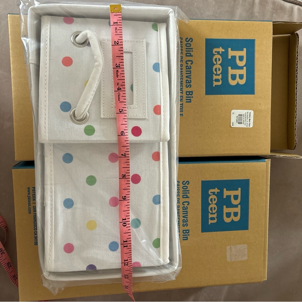 Pottery Barn Teen Dottie Canvas Polka Dot Bins - Multi dot - Picture 3 of 3